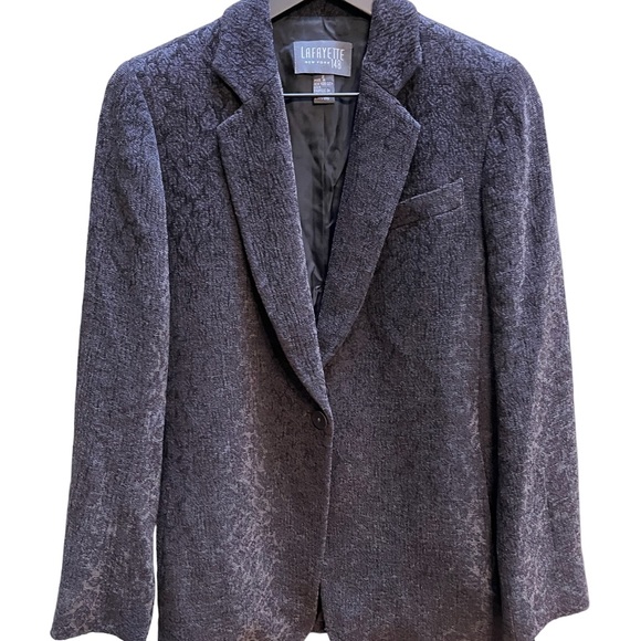 Lafayette 148 one button closure textured velvet blazer - Picture 8 of 13